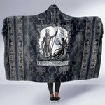 Khonsu Ancient Egyptian Hooded Blanket with Dark Celtic Knot Pattern, Baboon Guardian Symbol, and Moon Healer Motif - African Pride