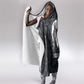 Khonsu Ancient Egyptian Hooded Blanket with Dark Celtic Knot Pattern, Baboon Guardian Symbol, and Moon Healer Motif - African Pride