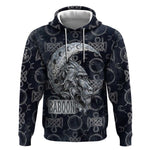 Khonsu Ancient Egyptian Hoodie with Dark Celtic Knot Pattern, Baboon Guardian Symbol, and Moon Healer Motif - African Pride