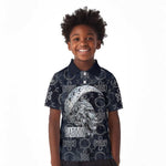 Khonsu Ancient Egyptian Kid Polo Shirt with Dark Celtic Knot Pattern, Baboon Guardian Symbol, and Moon Healer Motif - African Pride