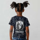 Khonsu Ancient Egyptian Kid T shirt with Dark Celtic Knot Pattern, Baboon Guardian Symbol, and Moon Healer Motif - African Pride