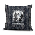 Khonsu Ancient Egyptian Pillow Cover with Dark Celtic Knot Pattern, Baboon Guardian Symbol, and Moon Healer Motif - African Pride