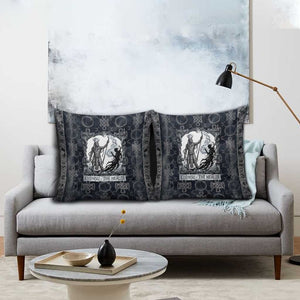 Khonsu Ancient Egyptian Pillow Cover with Dark Celtic Knot Pattern, Baboon Guardian Symbol, and Moon Healer Motif - African Pride