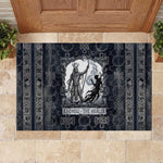 Khonsu Ancient Egyptian Rubber Doormat with Dark Celtic Knot Pattern, Baboon Guardian Symbol, and Moon Healer Motif - African Pride