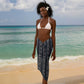 Khonsu Ancient Egyptian Sarong with Dark Celtic Knot Pattern, Baboon Guardian Symbol, and Moon Healer Motif - African Pride