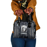Khonsu Ancient Egyptian Shoulder Handbag with Dark Celtic Knot Pattern, Baboon Guardian Symbol, and Moon Healer Motif - African Pride