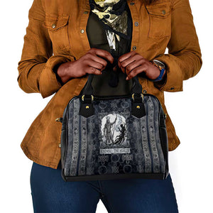 Khonsu Ancient Egyptian Shoulder Handbag with Dark Celtic Knot Pattern, Baboon Guardian Symbol, and Moon Healer Motif - African Pride