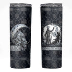 Khonsu Ancient Egyptian Skinny Tumbler with Dark Celtic Knot Pattern, Baboon Guardian Symbol, and Moon Healer Motif - African Pride