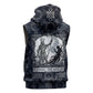 Khonsu Ancient Egyptian Sleeveless Hoodie with Dark Celtic Knot Pattern, Baboon Guardian Symbol, and Moon Healer Motif - African Pride