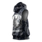 Khonsu Ancient Egyptian Sleeveless Hoodie with Dark Celtic Knot Pattern, Baboon Guardian Symbol, and Moon Healer Motif - African Pride