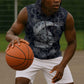 Khonsu Ancient Egyptian Sleeveless Hoodie with Dark Celtic Knot Pattern, Baboon Guardian Symbol, and Moon Healer Motif - African Pride