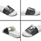Khonsu Ancient Egyptian Slide Sandals with Dark Celtic Knot Pattern, Baboon Guardian Symbol, and Moon Healer Motif - African Pride