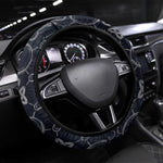 Khonsu Ancient Egyptian Steering Wheel Cover with Dark Celtic Knot Pattern, Baboon Guardian Symbol, and Moon Healer Motif - African Pride