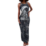 Khonsu Ancient Egyptian Tank Maxi Dress with Dark Celtic Knot Pattern, Baboon Guardian Symbol, and Moon Healer Motif - African Pride