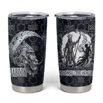 Khonsu Ancient Egyptian Tumbler Cup with Dark Celtic Knot Pattern, Baboon Guardian Symbol, and Moon Healer Motif - African Pride