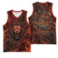 Maahes Basketball Jersey Ancient Egyptian Fiery Red Flame - Roaring Lion Head - African Pride