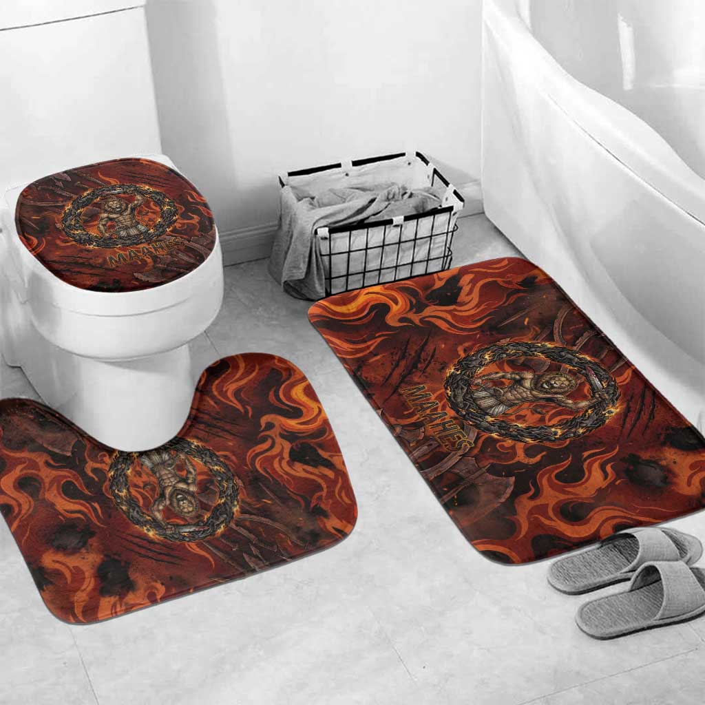 Maahes Bathroom Set Ancient Egyptian Fiery Red Flame - Roaring Lion Head - African Pride