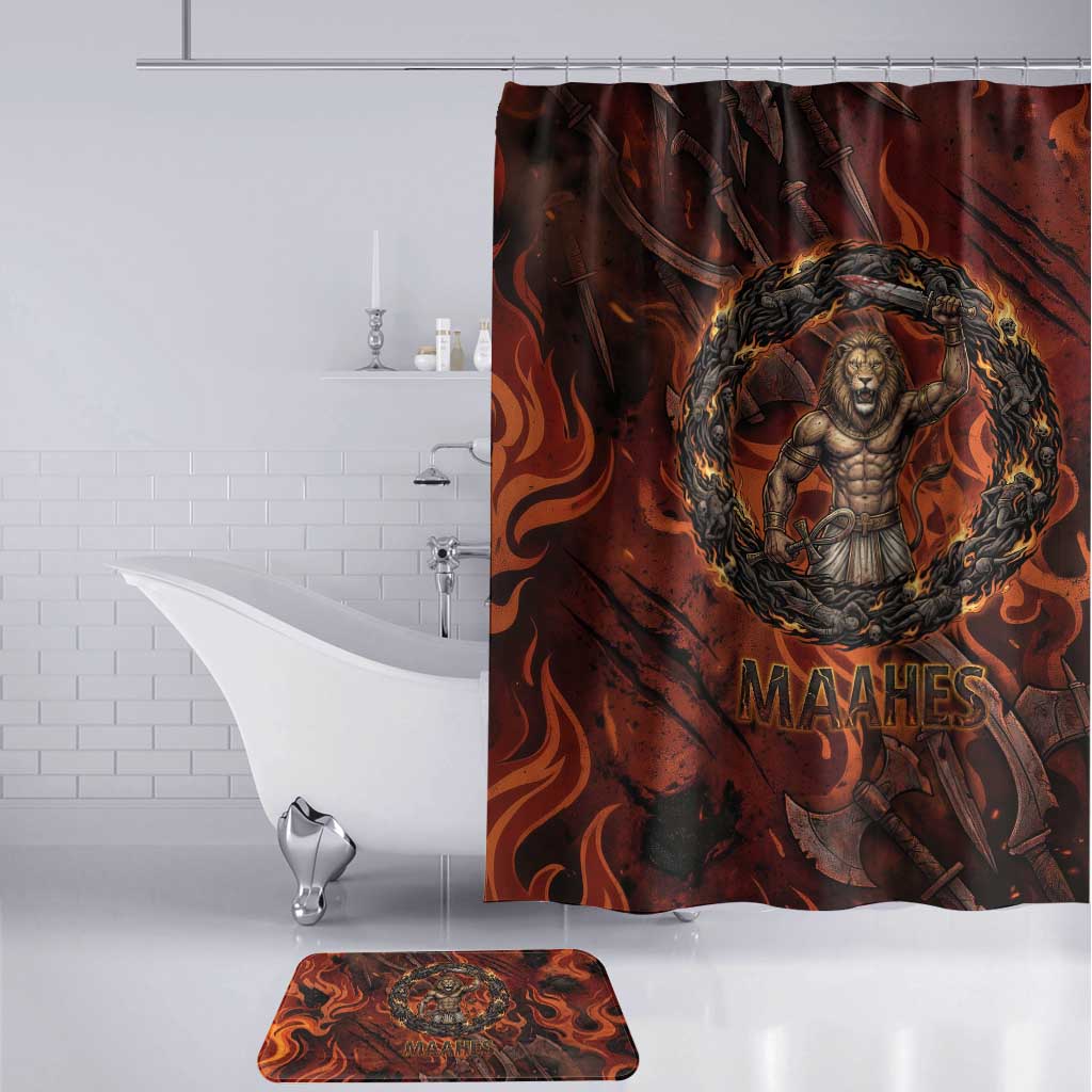 Maahes Bathroom Set Ancient Egyptian Fiery Red Flame - Roaring Lion Head - African Pride