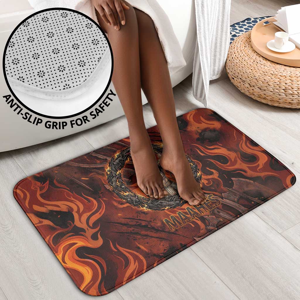 Maahes Bathroom Set Ancient Egyptian Fiery Red Flame - Roaring Lion Head - African Pride