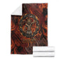 Maahes Blanket Ancient Egyptian Fiery Red Flame - Roaring Lion Head - African Pride