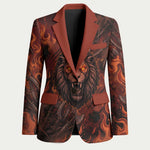 Maahes Blazer Ancient Egyptian Fiery Red Flame - Roaring Lion Head - African Pride