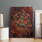 Maahes Canvas Wall Art Ancient Egyptian Fiery Red Flame - Roaring Lion Head - African Pride