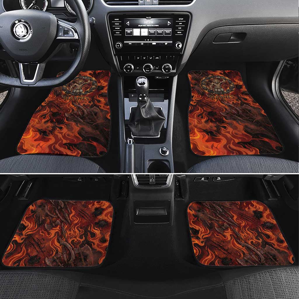 Maahes Car Mats Ancient Egyptian Fiery Red Flame - Roaring Lion Head - African Pride