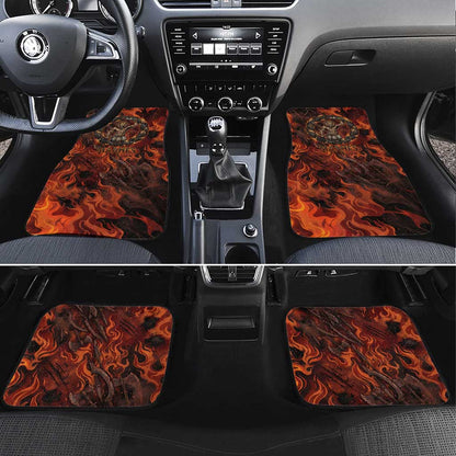 Maahes Car Mats Ancient Egyptian Fiery Red Flame - Roaring Lion Head - African Pride
