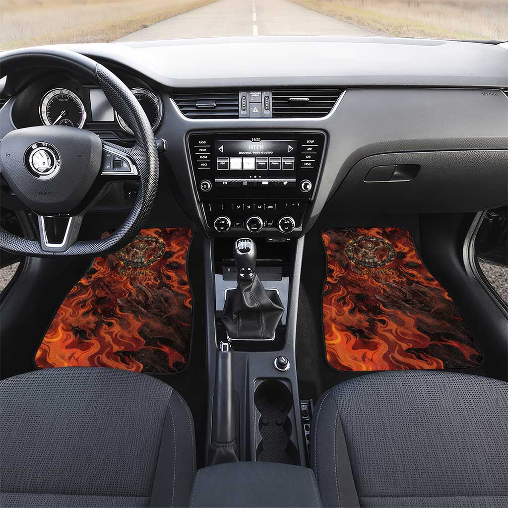 Maahes Car Mats Ancient Egyptian Fiery Red Flame - Roaring Lion Head - African Pride