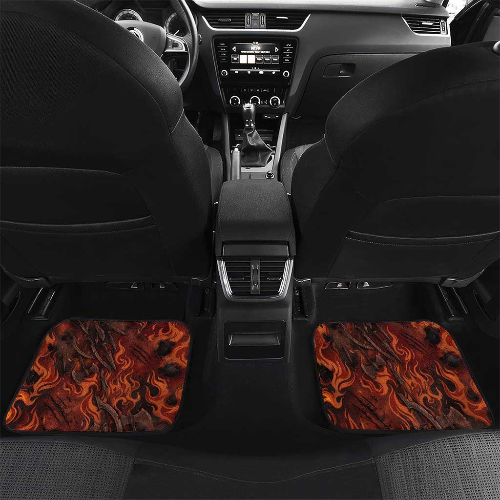 Maahes Car Mats Ancient Egyptian Fiery Red Flame - Roaring Lion Head - African Pride