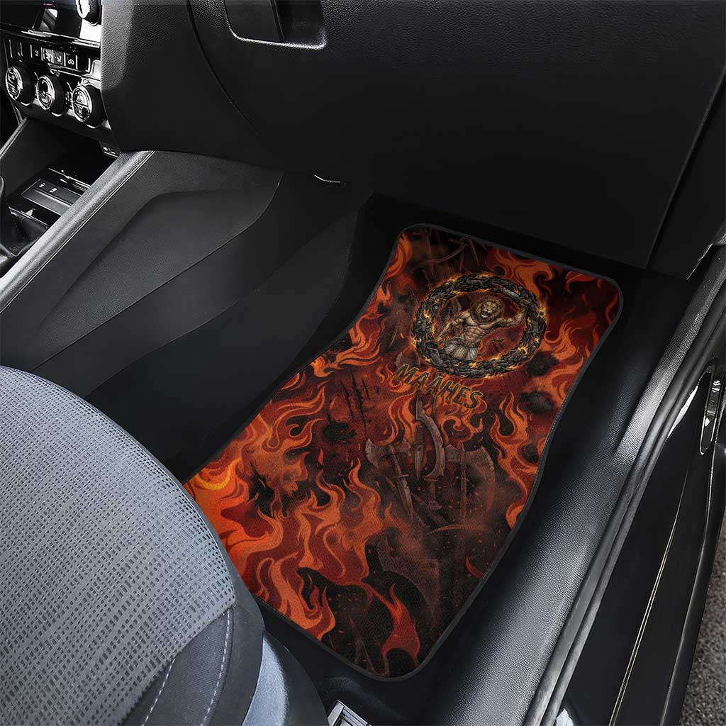 Maahes Car Mats Ancient Egyptian Fiery Red Flame - Roaring Lion Head - African Pride