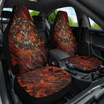 Maahes Car Seat Cover Ancient Egyptian Fiery Red Flame - Roaring Lion Head - African Pride