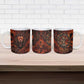 Maahes Ceramic Mug Ancient Egyptian Fiery Red Flame - Roaring Lion Head - African Pride