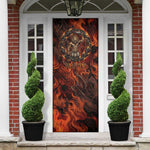 Maahes Door Cover Ancient Egyptian Fiery Red Flame - Roaring Lion Head - African Pride