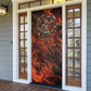 Maahes Door Cover Ancient Egyptian Fiery Red Flame - Roaring Lion Head - African Pride