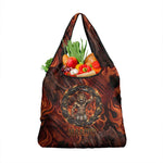 Maahes Grocery Bag Ancient Egyptian Fiery Red Flame - Roaring Lion Head - African Pride