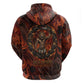 Maahes Hoodie Ancient Egyptian Fiery Red Flame - Roaring Lion Head - African Pride