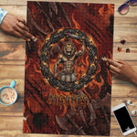 Maahes Puzzle Ancient Egyptian Fiery Red Flame - Roaring Lion Head - African Pride