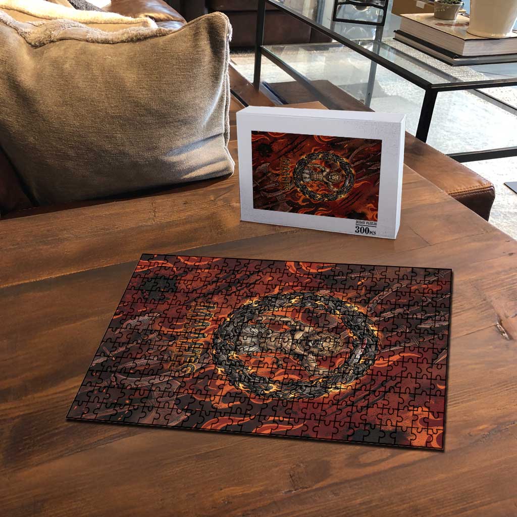 Maahes Puzzle Ancient Egyptian Fiery Red Flame - Roaring Lion Head - African Pride