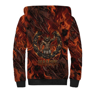 Maahes Sherpa Hoodie Ancient Egyptian Fiery Red Flame - Roaring Lion Head - African Pride