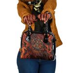 Maahes Shoulder Handbag Ancient Egyptian Fiery Red Flame - Roaring Lion Head - African Pride