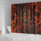 Maahes Shower Curtain Ancient Egyptian Fiery Red Flame - Roaring Lion Head - African Pride