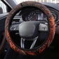 Maahes Steering Wheel Cover Ancient Egyptian Fiery Red Flame - Roaring Lion Head - African Pride
