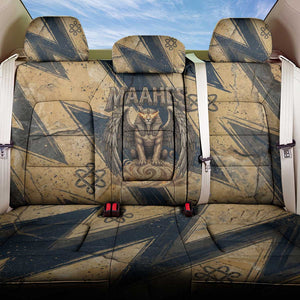 Maahes Ancient Egyptian Back Car Seat Cover Geometric Pattern Winged Lion Deity, and Sacred Lotus Motif - African Pride