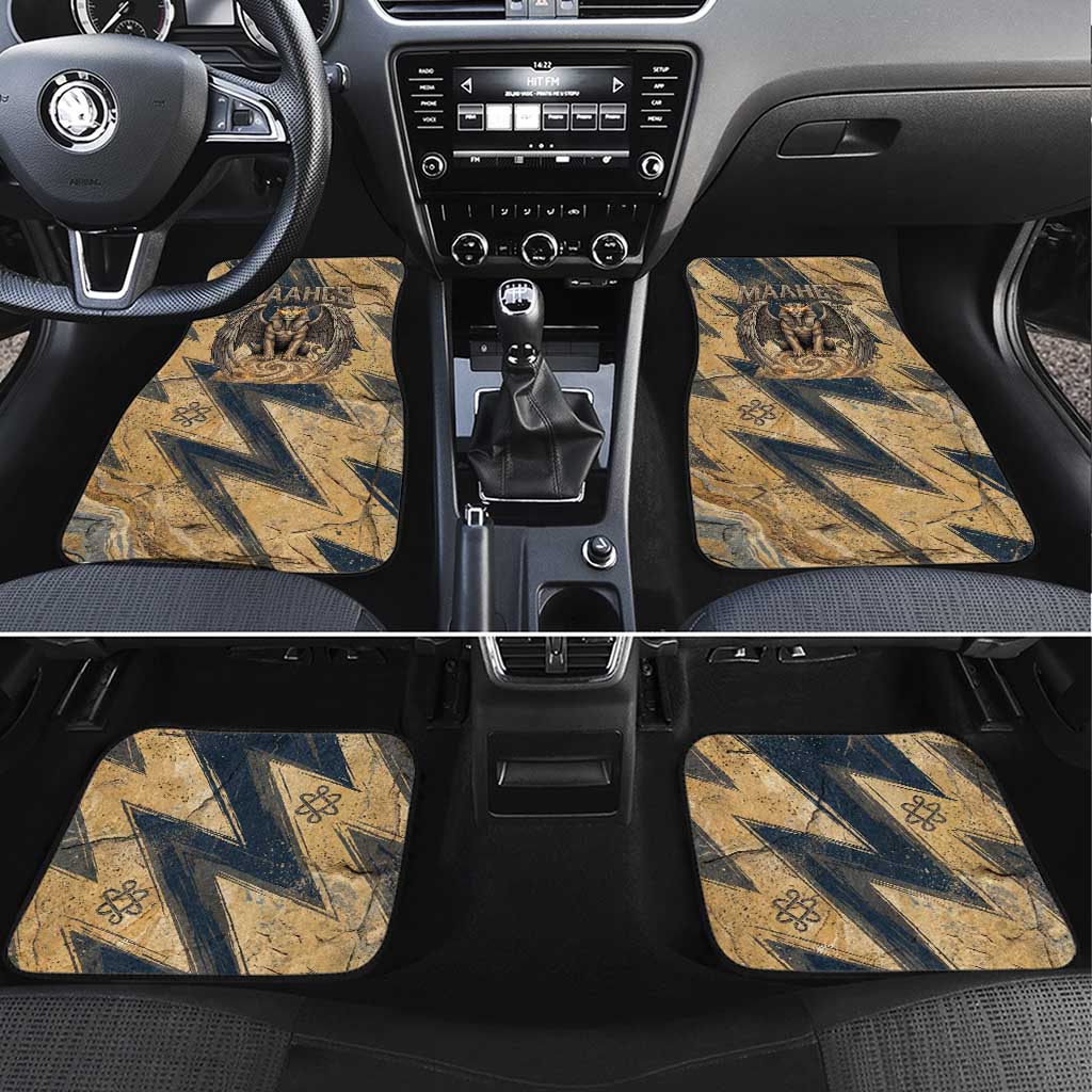 Maahes Ancient Egyptian Car Mats Geometric Pattern Winged Lion Deity, and Sacred Lotus Motif - African Pride