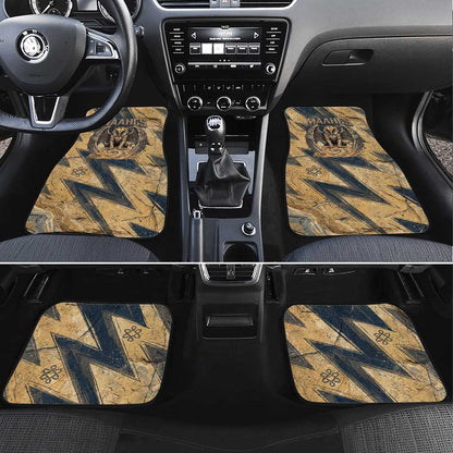 Maahes Ancient Egyptian Car Mats Geometric Pattern Winged Lion Deity, and Sacred Lotus Motif - African Pride