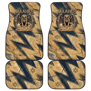Maahes Ancient Egyptian Car Mats Geometric Pattern Winged Lion Deity, and Sacred Lotus Motif - African Pride