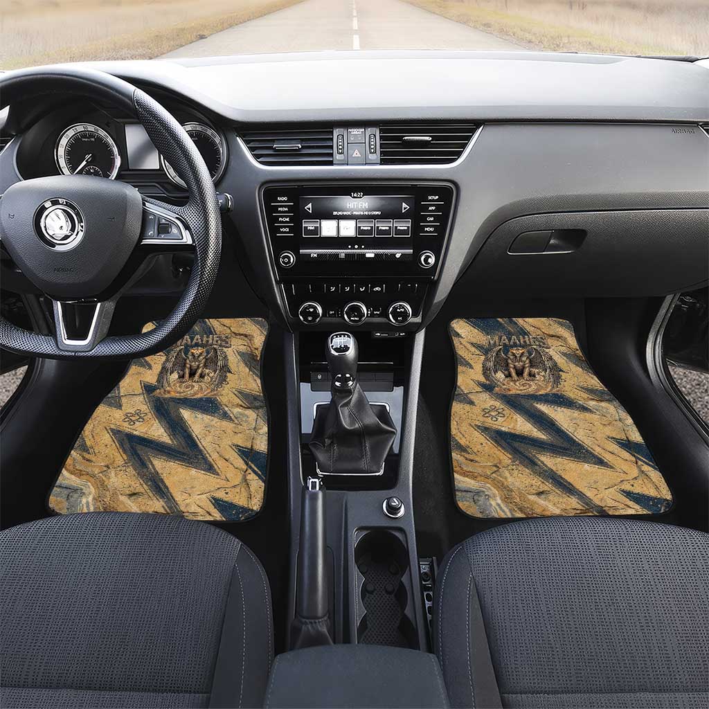 Maahes Ancient Egyptian Car Mats Geometric Pattern Winged Lion Deity, and Sacred Lotus Motif - African Pride