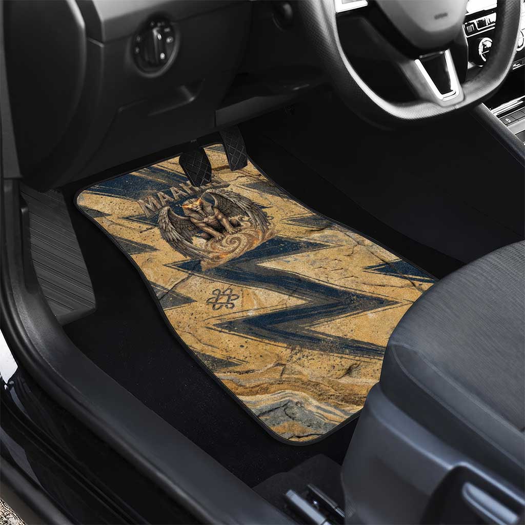 Maahes Ancient Egyptian Car Mats Geometric Pattern Winged Lion Deity, and Sacred Lotus Motif - African Pride