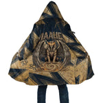 Maahes Ancient Egyptian Cloak Geometric Pattern Winged Lion Deity, and Sacred Lotus Motif - African Pride